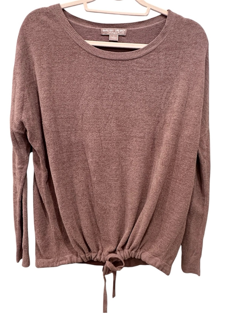 Barefoot Dreams Cozy Chic Lite Knit Drawstring Long Sleeve Pullover Stretchy Sm